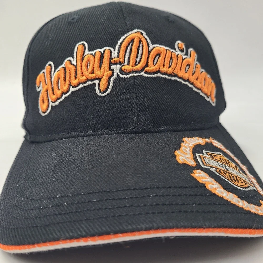 Harley-Davidson Hat Adjustable (Fits Small) Black Orange Motorcycles‎ Biker Men